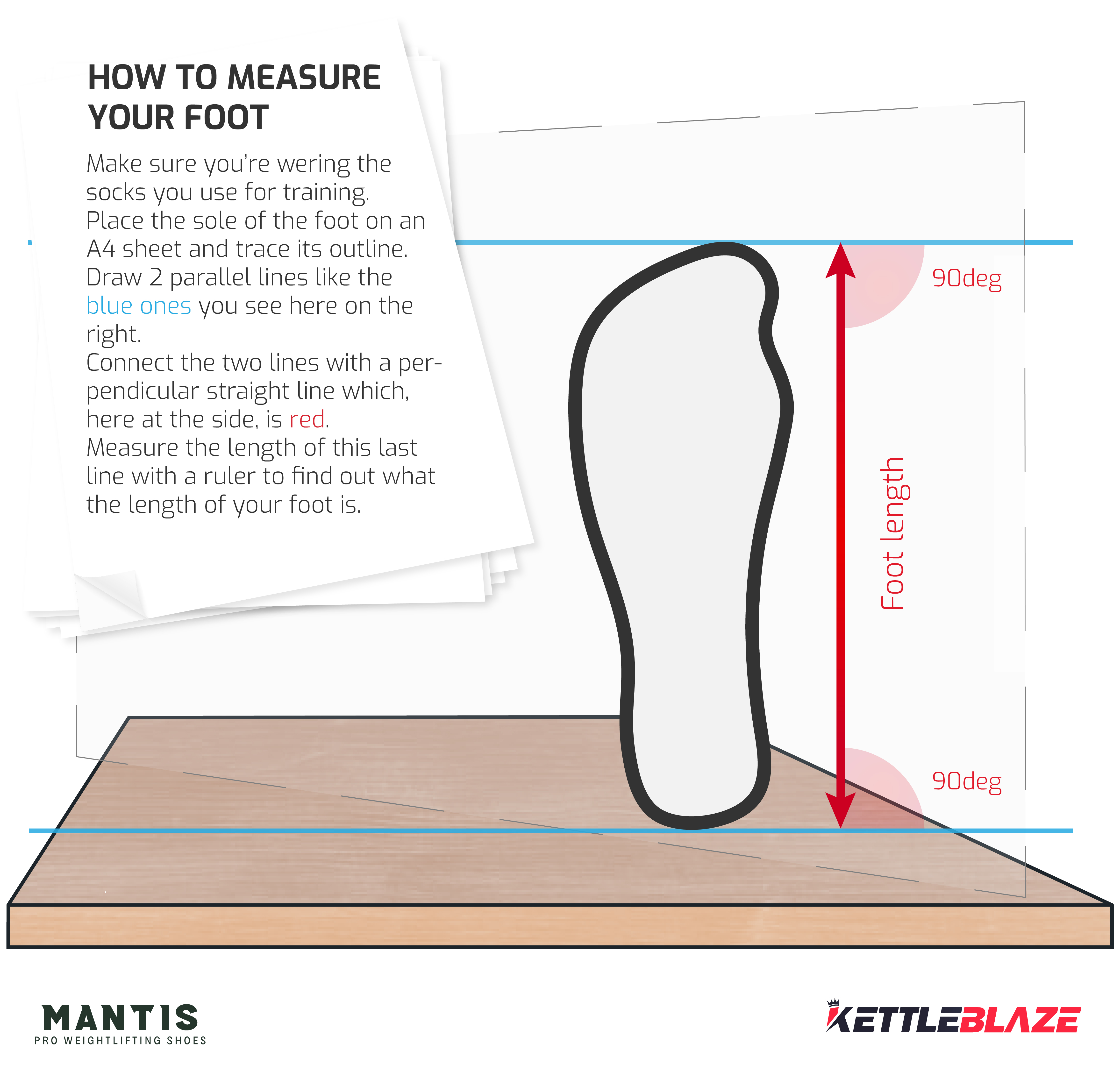 How to measure the lenght of your foot - Mantis shoes for kettlebell sport