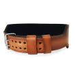 El cinturón de deporte de kettlebell LionLift de Kettleblaze con coloración marrón efecto sunburst hecho a mano
